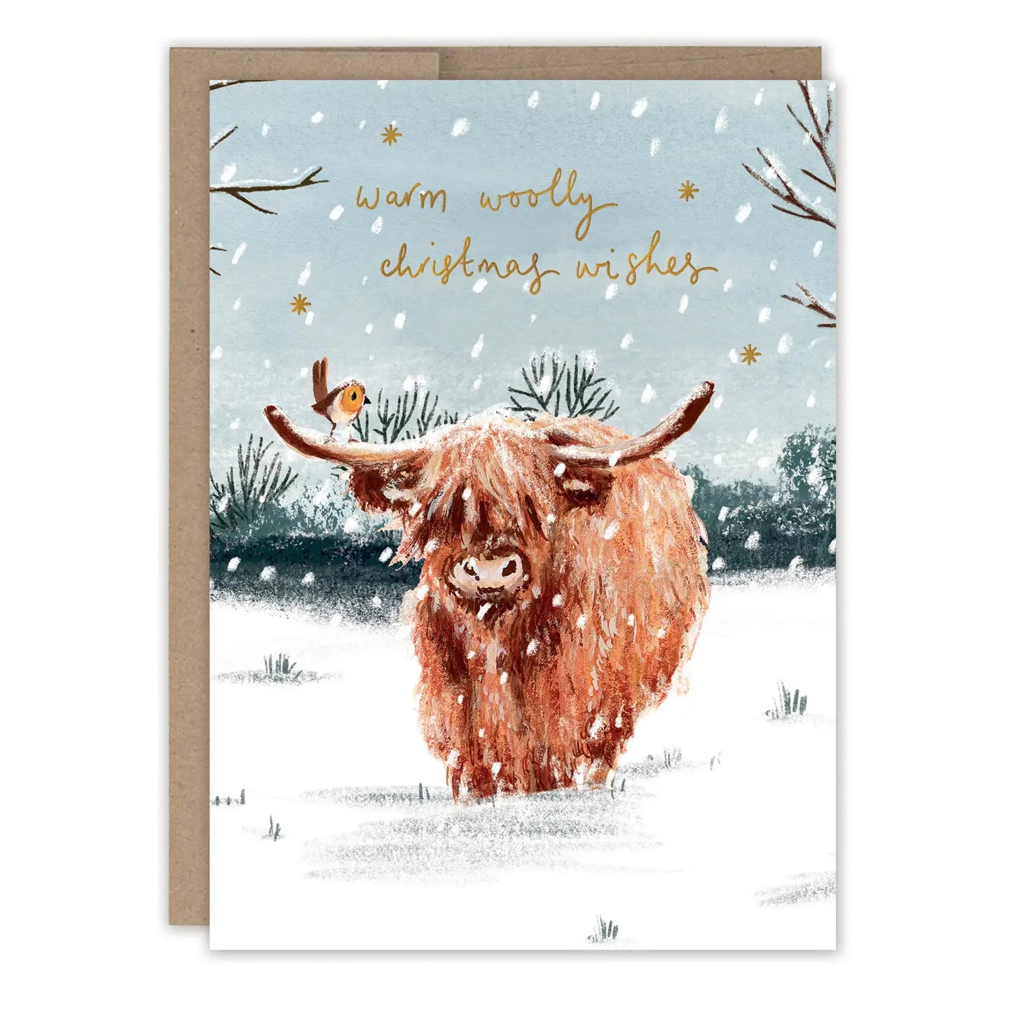 Highland Cow Woolly Wishes Card