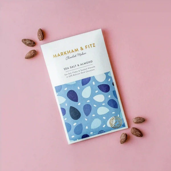 Markham & Fitz Sea Salt Almond 60% Dark Chocolate Bar