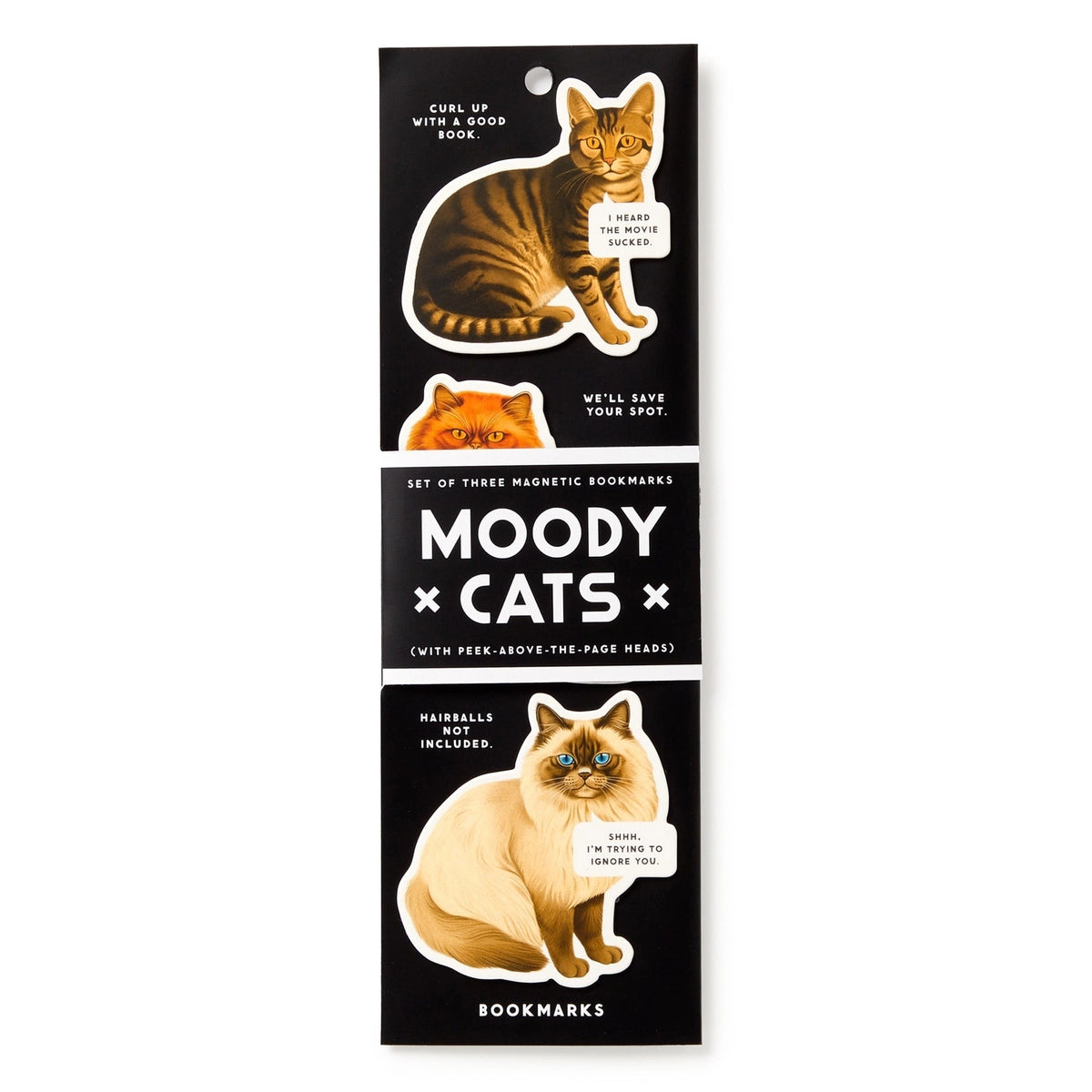 Brass Monkey | Moody Cats Magnetic Bookmarks