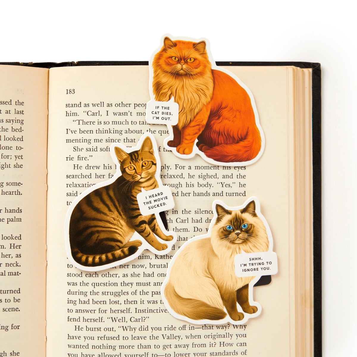 Brass Monkey | Moody Cats Magnetic Bookmarks