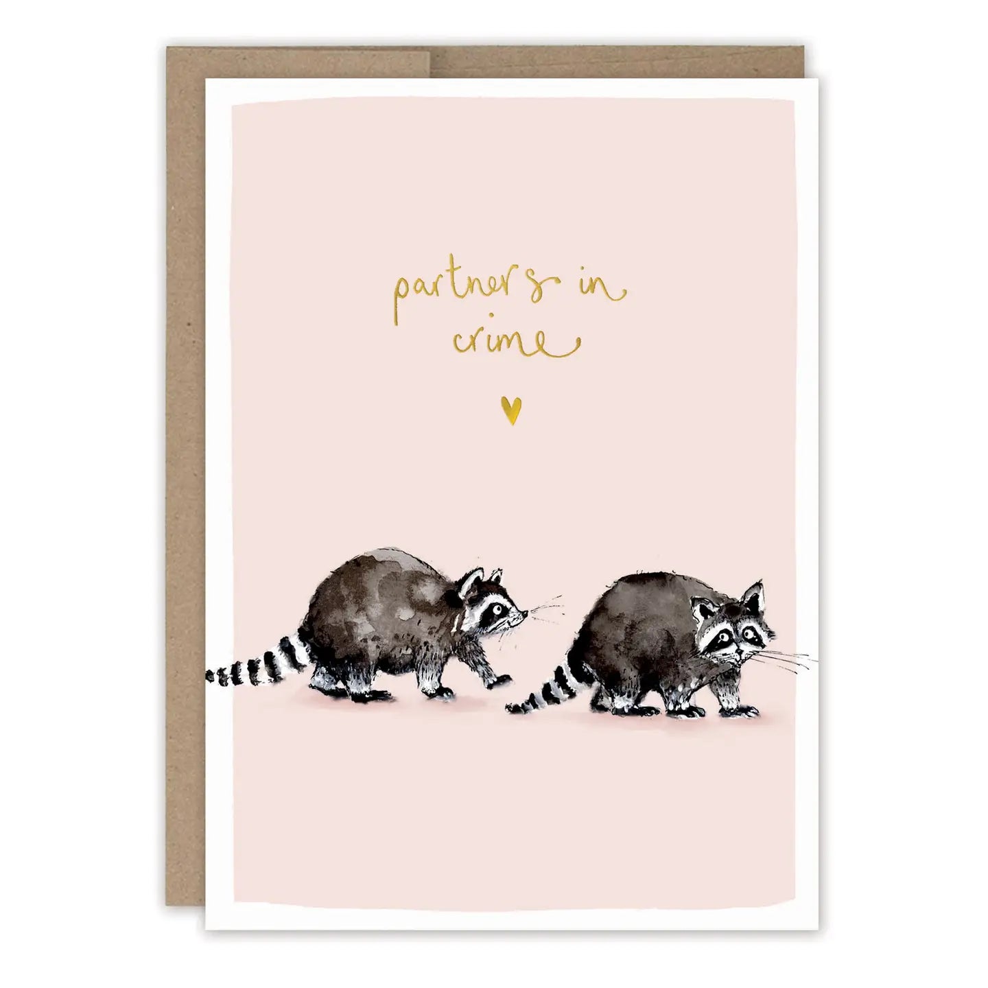 Raccoon Partners in Crime Love Card