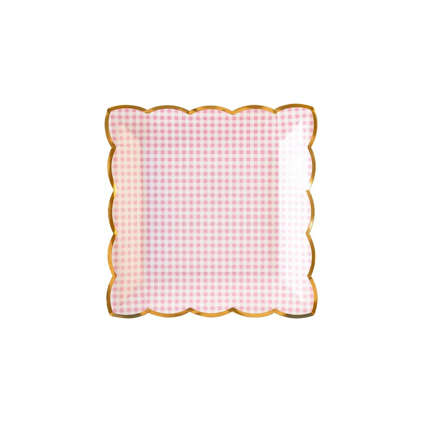 Gingham Pink Paper Plates