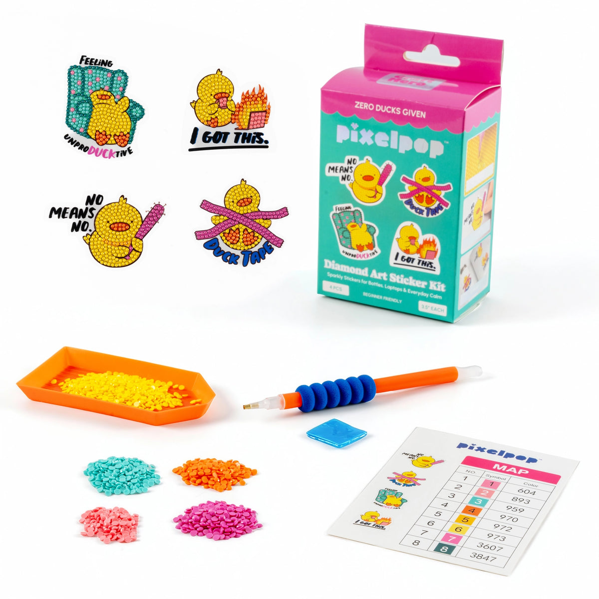 PixelPop Diamond Art Sticker Pack | Zero Ducks Given