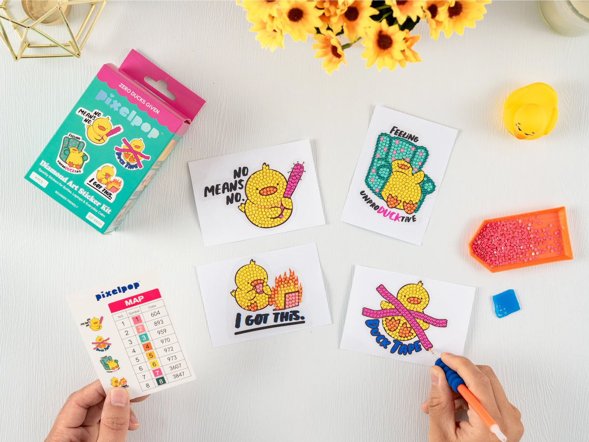 PixelPop Diamond Art Sticker Pack | Zero Ducks Given