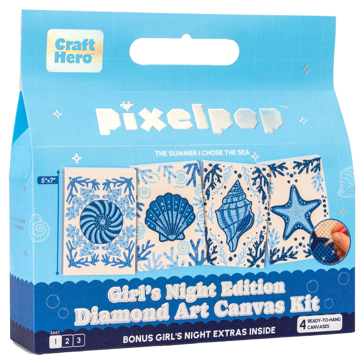 PixelPop Girl's Night Edition Diamond Art Canvas Kit