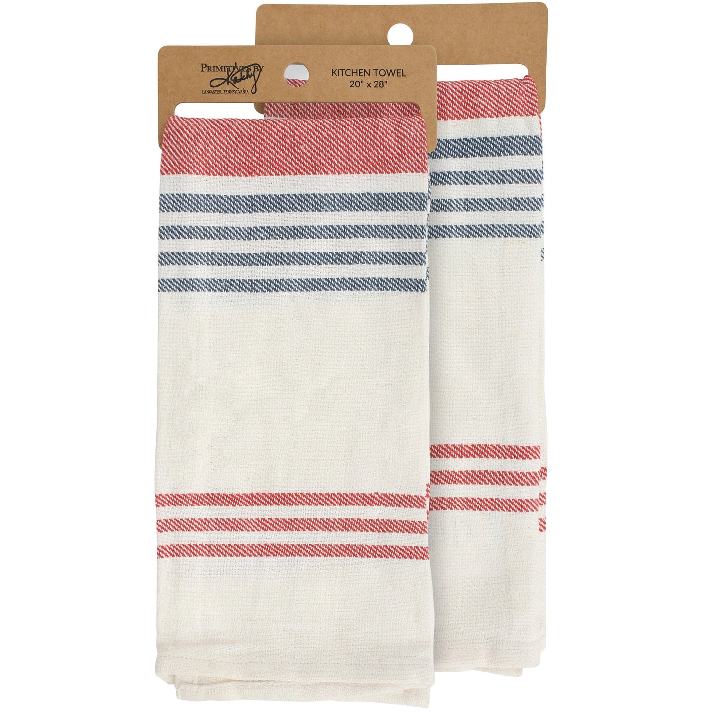 Red & Blue Striped Kitchen Towel