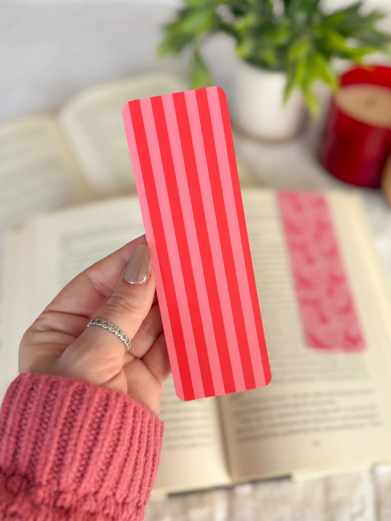 Red Stripe Bookmark | Soft Touch Matte