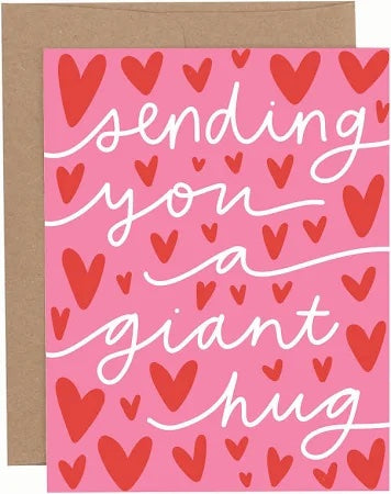 Sending You A Giant Hug Hearts Greeting Card