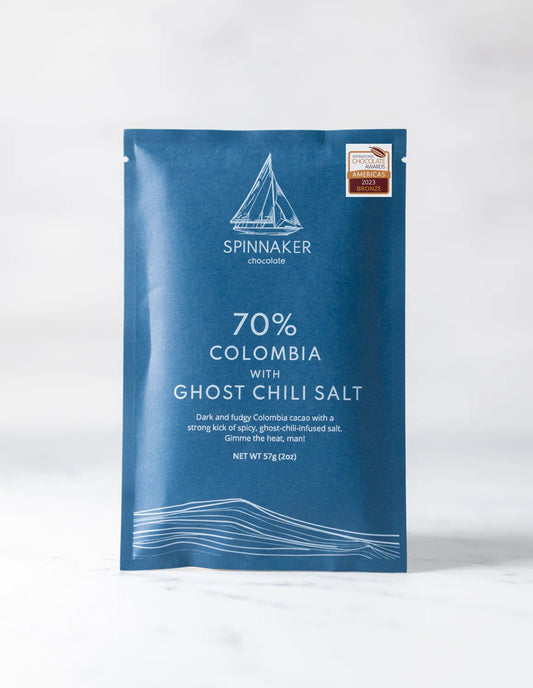 Spinnaker | Colombia with Ghost Chili Salt Dark Chocolate 70%