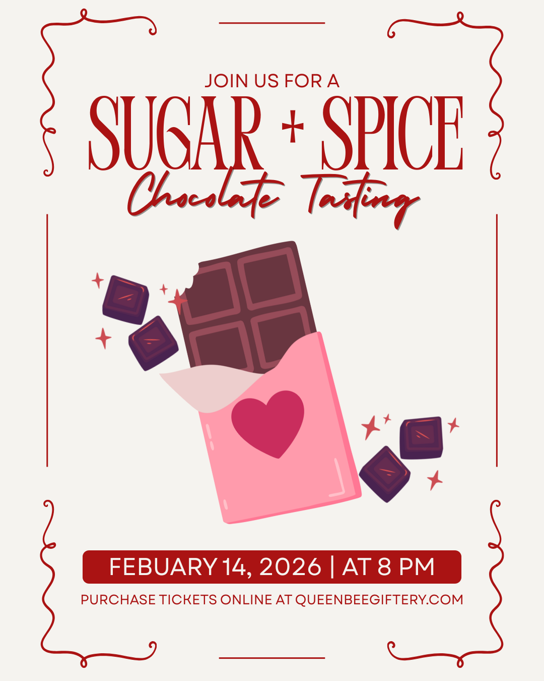 Sugar and Spice Valentine's Chocolate Tasting