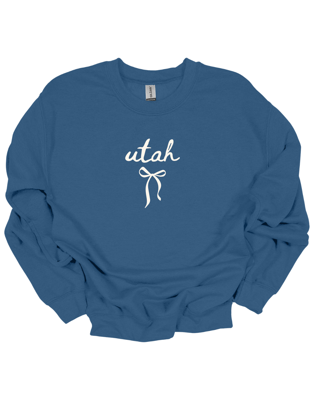 Utah Bow Crewneck Sweatshirt | Indigo Blue Wash | Gildan | Queen Bee Giftery