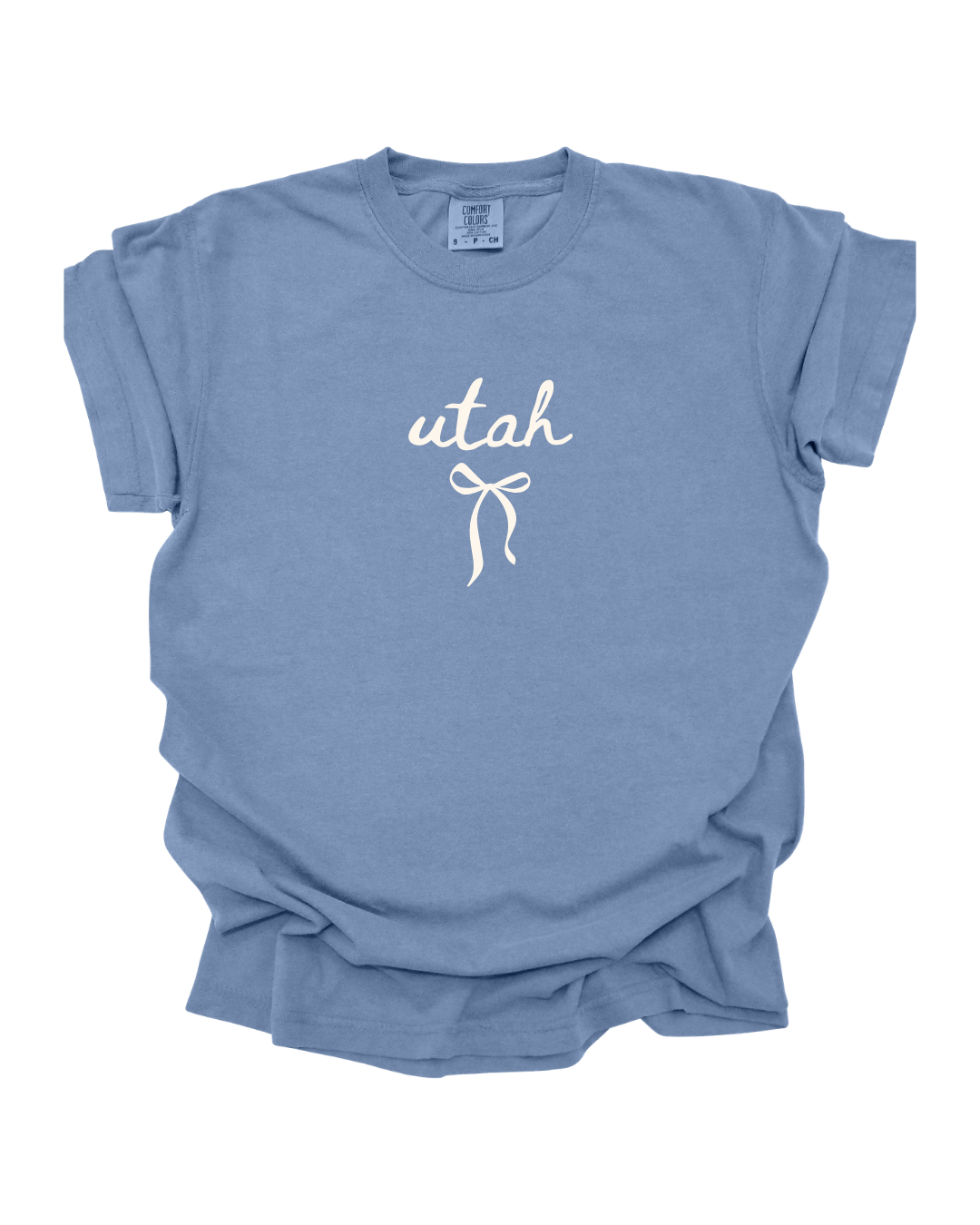 Utah Bow T-Shirt | Denim Wash | Comfort Colors | Queen Bee Giftery